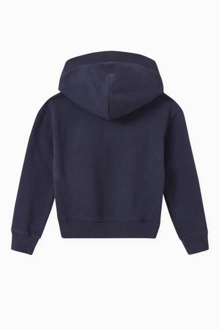 hover state of Flower Embroidery Hoodie in Cotton Blend  
