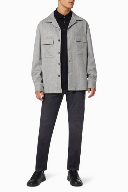 hover state of Button Down Overshirt in Cashmere