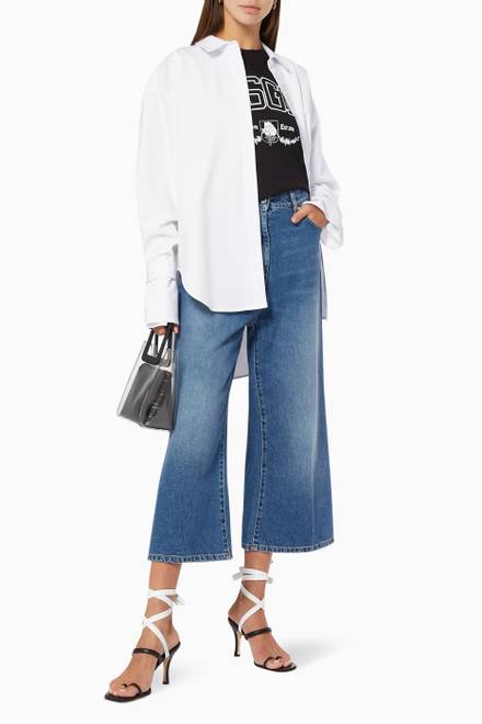 hover state of Culottes in Cotton Denim 