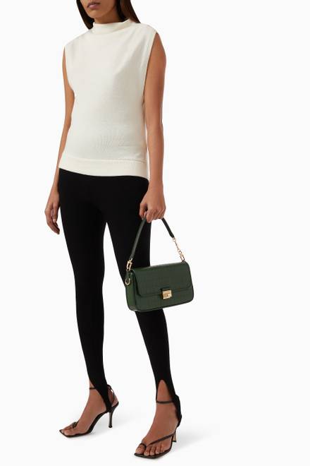 hover state of Small Bradshaw Shoulder Bag in Croc-embossed Leather    