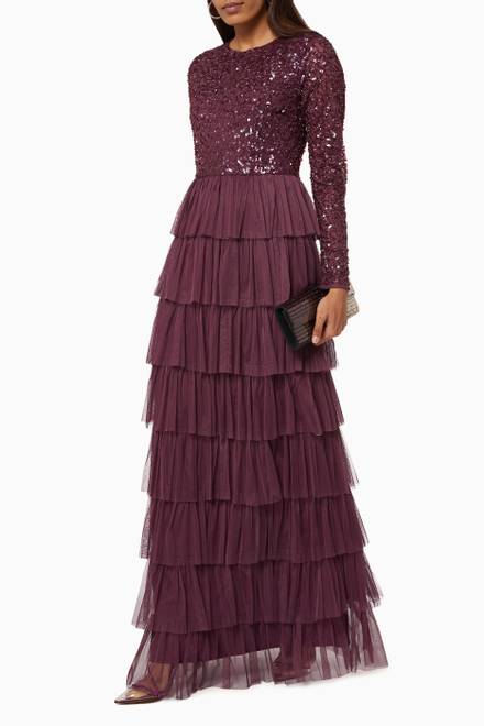 hover state of Delicate Sequin Tiered Gown   