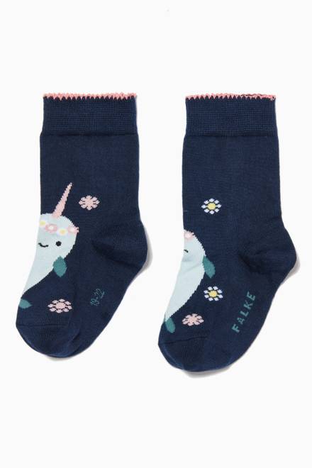 hover state of Narwhal Socks in Organic Cotton  
