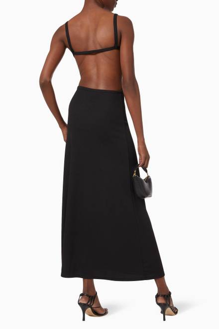 hover state of Backless Wire Back Dress in Luxe Rib  