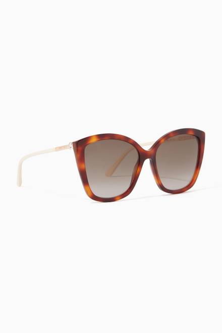 hover state of Nat Cat-eye Sunglasses in Acetate   