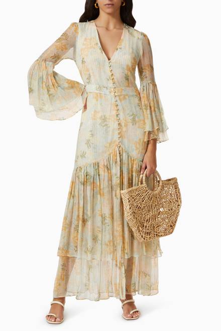 hover state of Belle Maxi Dress in Silk Chiffon  