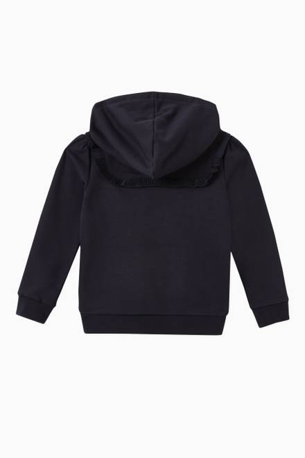 hover state of Pleated Yoke Hoodie in Cotton Blend 