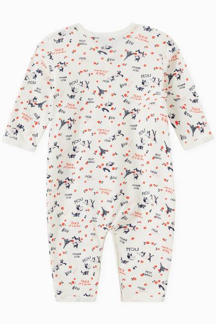 hover state of Paris Footless Sleepsuit in Cotton 