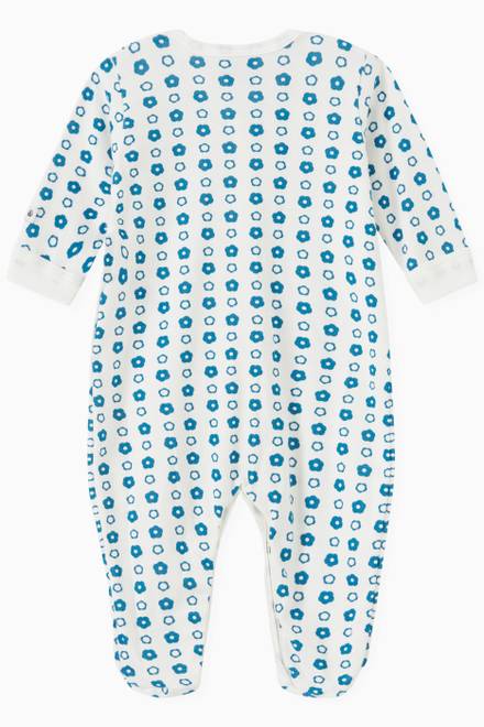 hover state of Retro Floral Sleepsuit in Organic Cotton  