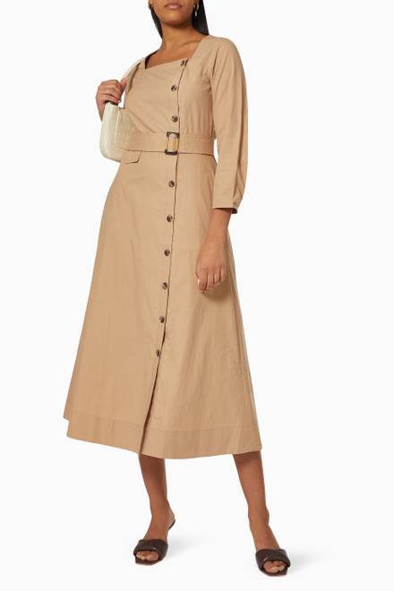 hover state of June Shirt Dress in Cotton Poplin    