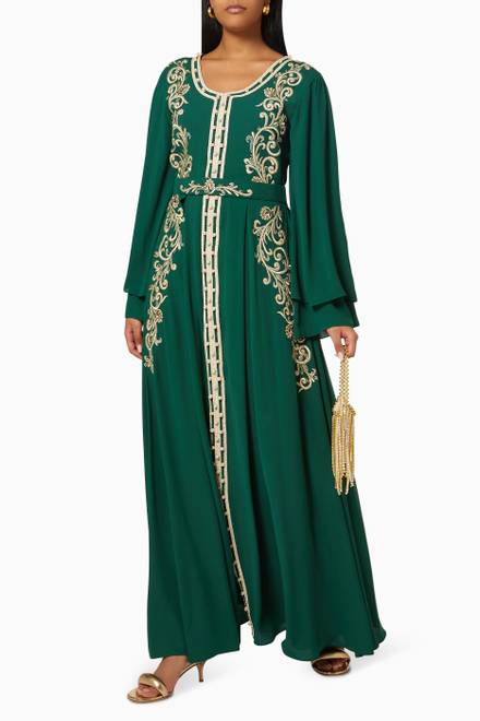 hover state of Embroidered Kaftan in Chiffon  