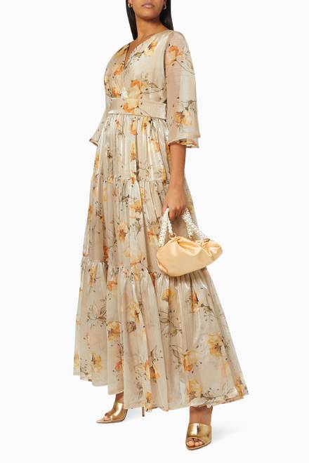hover state of Flora Printed Tiered Dress  