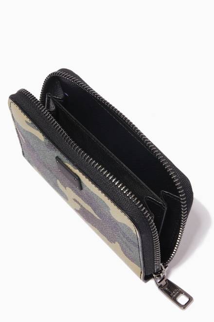 hover state of Small Zip-around Wallet in Camo Dauphine Leather            