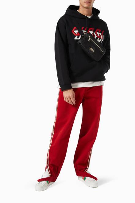 hover state of Gucci Mirror Print Hooded Sweatshirt in Cotton Jersey  