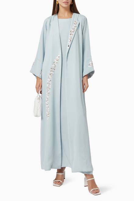 hover state of Eleanor Beaded Embellished Abaya Set  