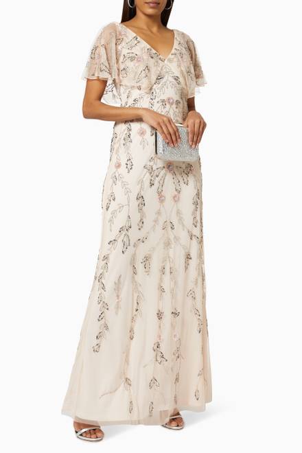 hover state of Aquila Embellished Maxi Dress in Tulle  