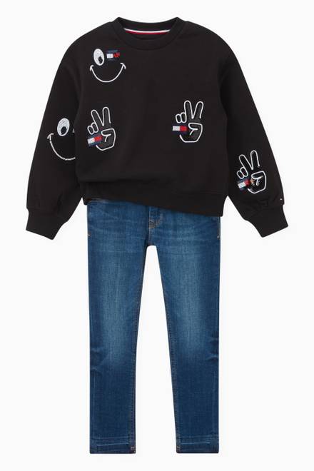 hover state of Sparkle Embroidery Sweatshirt in Cotton