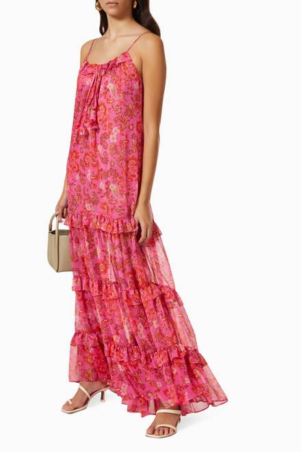 hover state of Magdalena Floral Dress in Chiffon   