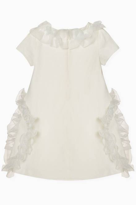 hover state of Dress with Ruffled Trims in Linen    