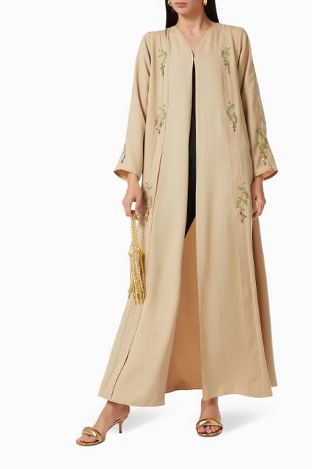 hover state of Signature Embellished Abaya in Crepe   