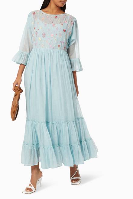 hover state of Senera Maxi Dress in Cotton Silk Blend  