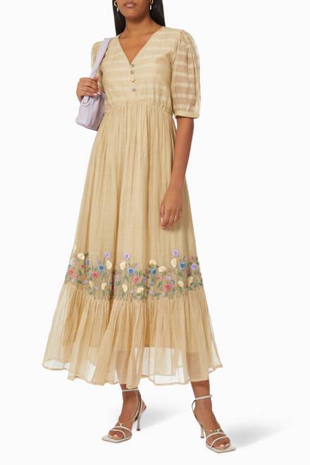 hover state of Amanta Maxi Dress in Cotton Silk Blend  