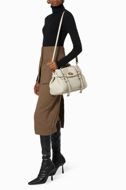 hover state of Alexa Satchel Bag in Heavy Grain Leather 