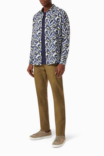 hover state of Toronto Leaf Print Shirt in Cotton Poplin 