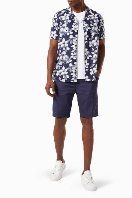 hover state of Mykonos Tropical Cuban Shirt in Cotton Poplin 