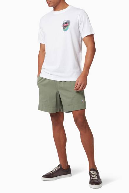 hover state of Embroidered Zebra Logo Shorts in Cotton   