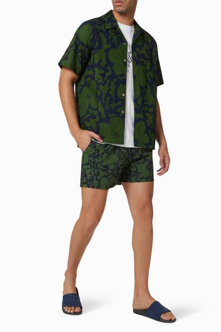 hover state of Floral Camo Swim Shorts in Recycled Polyester   