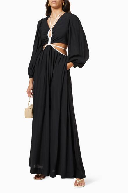 hover state of Tierneigh Cutout Maxi Dress in Viscose Blend 