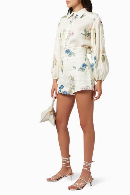 hover state of Jules Floral Shorts in Hemp