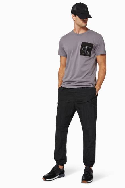 hover state of Spliced CK Monogram Pocket T-shirt in Cotton      