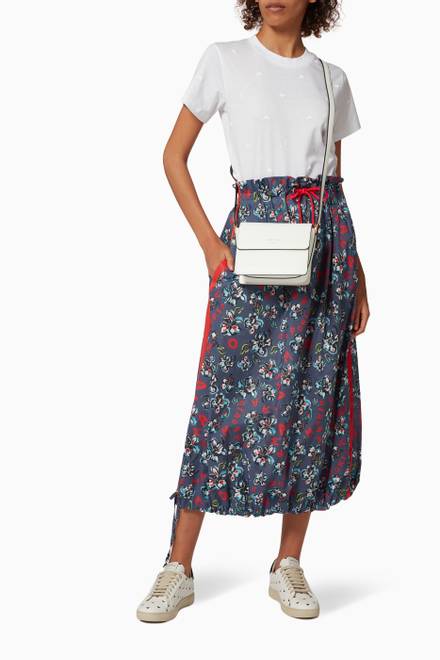 hover state of EA Floral Midi Skirt in Cotton 