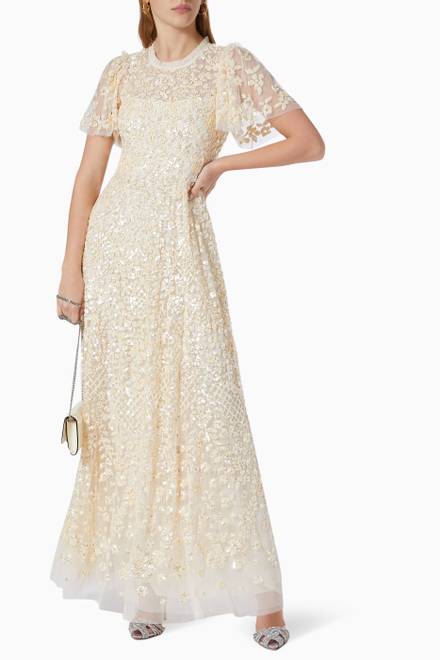 hover state of Amalie Sequin Gown inTulle
