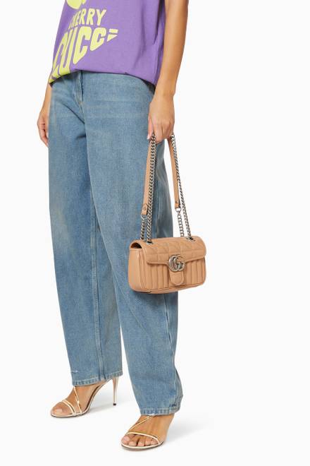 hover state of GG Marmont Mini Shoulder Bag in Matelassé Leather     