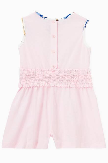 hover state of Ranuncoli Smocked Waist Romper in Cotton