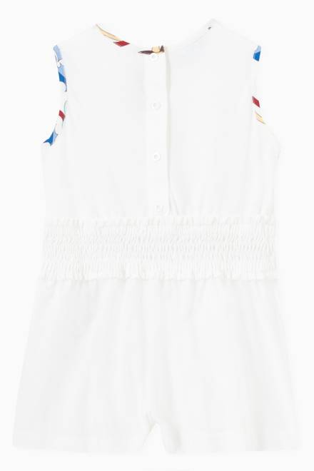 hover state of Ranuncoli Smocked Waist Romper in Cotton