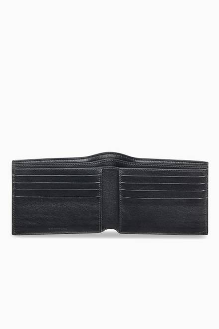 hover state of Cash Square Folded Wallet in Reflective Printed Calfskin   