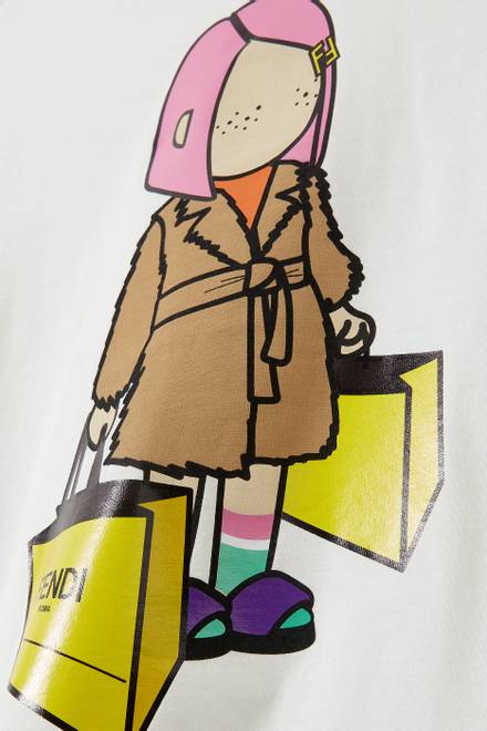 hover state of Fendi Doll Print T-shirt in Cotton Jersey