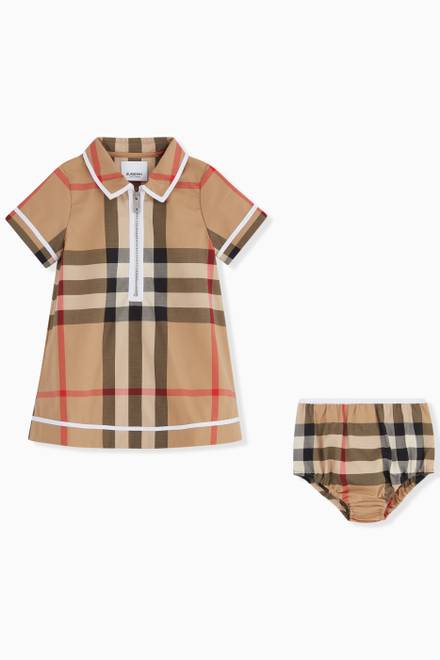 hover state of Check Dress with Bloomers in Stretch Cotton  