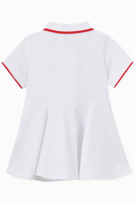 hover state of Icon Stripe Detail Polo Shirt Dress in Organic Cotton Piqué  