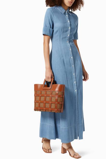 hover state of Shirley Tote Bag in Raffia & Leather    