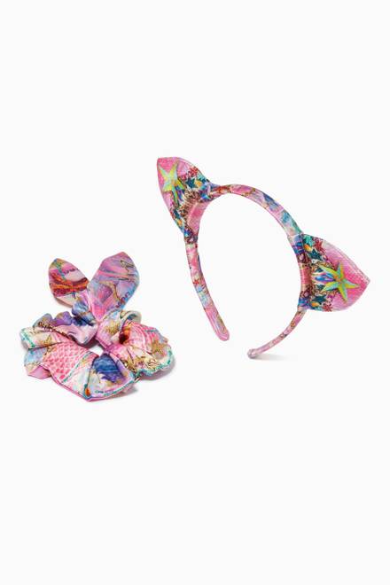 hover state of Cat Ear Headband & Scrunchie Set 