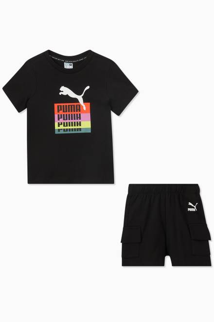 hover state of Minicats Brand Love T-shirt + Shorts Set 