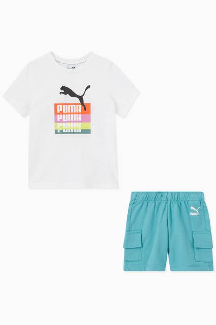 hover state of Minicats Brand Love T-shirt + Shorts Set