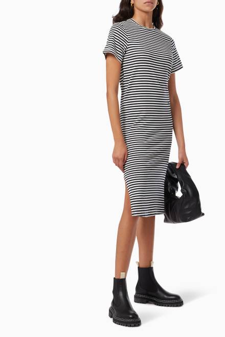 hover state of T-shirt Dress in Stripe Organic Cotton 