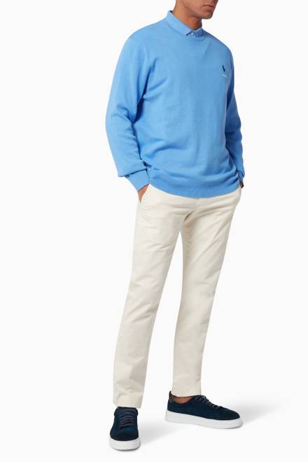 hover state of Crewneck Jumper in Cotton Knit 