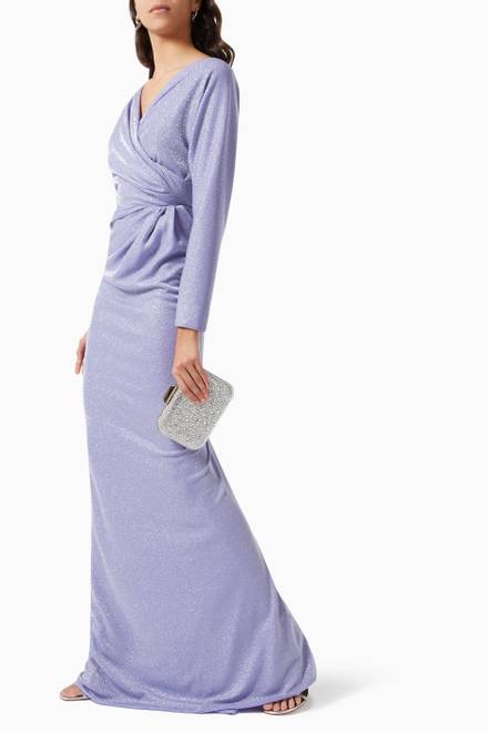 hover state of Wrap Dress in Lamé Jersey