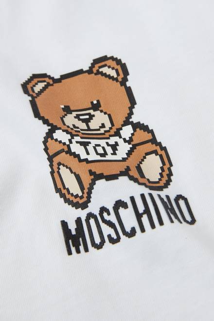hover state of Small Teddy Bear Logo Print T-shirt in Cotton 